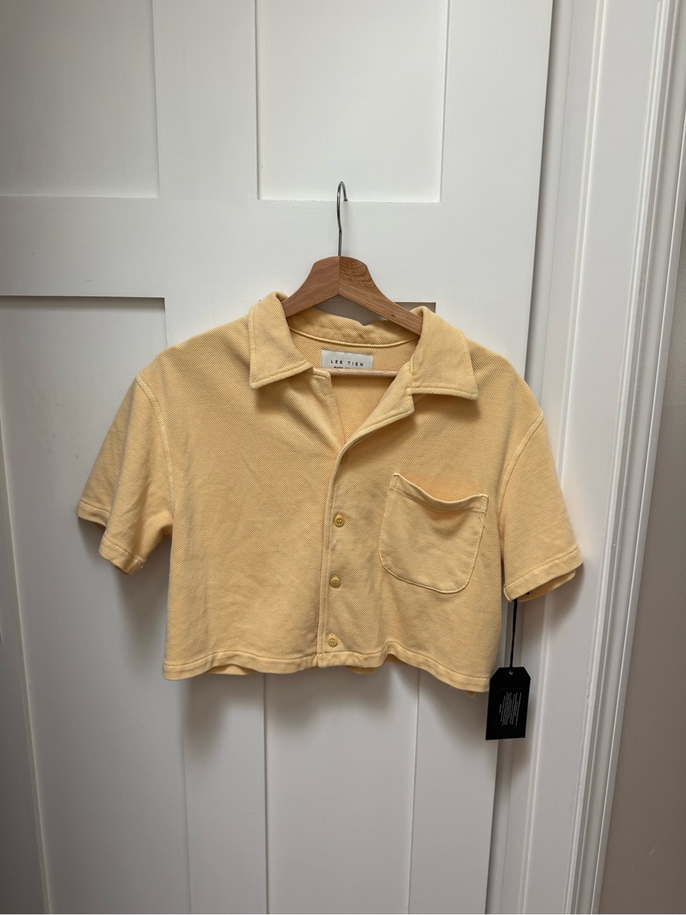 Les Tien Women's NWT Catalina Cropped Cuban Shirt - xs